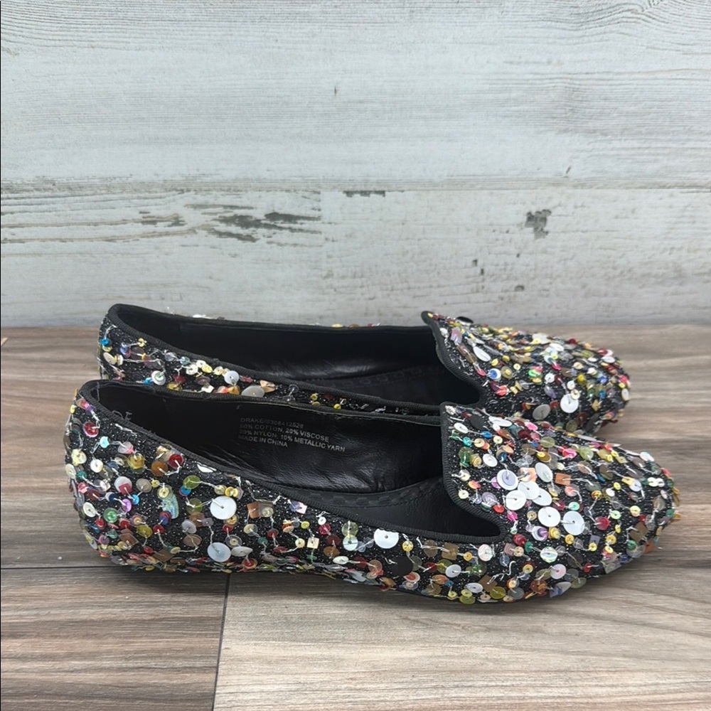 Alice + Olivia Drake Multi Sequin Flats sz 37.5 women’s 7.5